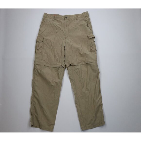 Vtg Nike ACG Mens 40x32 Distressed Wide Leg Convertible Cargo Pants Shorts Beige - Picture 1 of 16